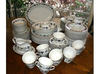 Royal Doulton China In The Burgundy Pattern, 109 Pieces