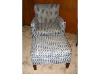Ethan Allen Upholstered Chair And Matching Ottoman (2 Of 2)