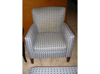 Ethan Allen Upholstered Chair And Matching Ottoman (1 Of 2)
