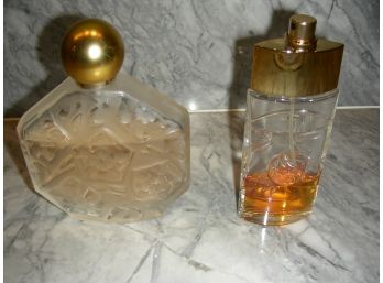Two Perfume Bottles, Partially Used: YSL Opium And Ombre Rose By Jean-Charles Brosseau