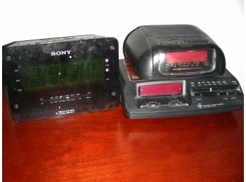 Three Clock Radios: Sony Dream Machine, Timex, And GE
