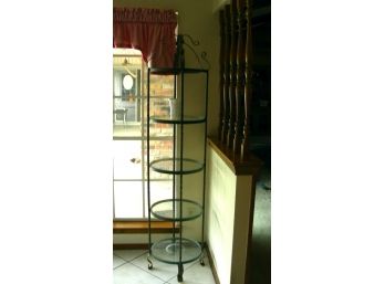 Round Display Shelves With Metal Frame