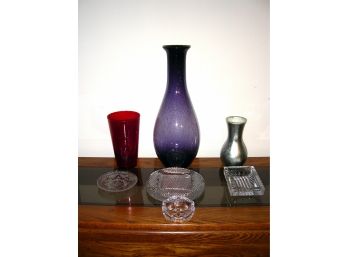 Glass Vases And Ashtrays