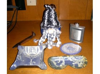 Mixed Lot: RabLabs Agate Coaster, Flask, Paperweight And More