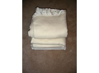 Three Acrylic White Blankets