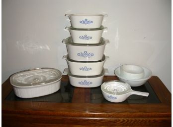 Vintage Corning Ware Blue Cornflower Plus 10 Pc Corelle Bowl Set