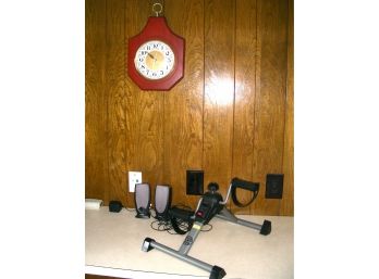 Gold's Gym Exercise Pedals, Battery Clock, Dell Speakers