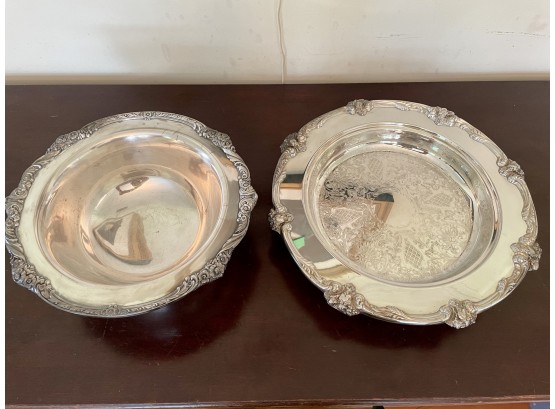 Two Silver Plated Footed Bowls Including From The Rogers Bros. 1847 'Heritage' Collection
