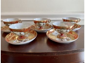 Fine Asian Porcelain Tea Cups & Saucers