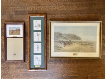 Framed Golf Prints Including 'A Difficult Bunker' By Douglas Adams
