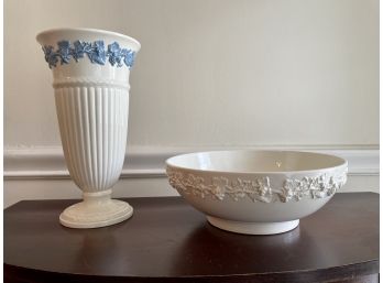 Vintage Wedgwood Queensware Vase & Bowl