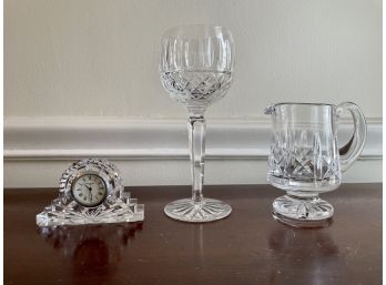 Waterford Clock, Goblet & Pitcher