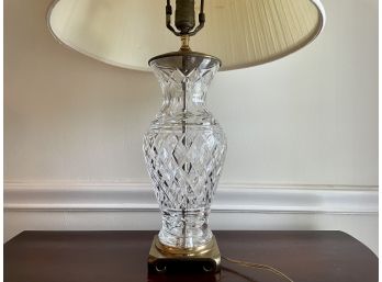 Waterford Crystal Lamp With Brass Base