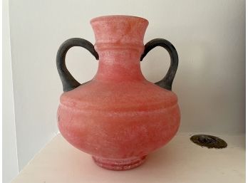 Unique Matte Finished Glass Double Handled Vase