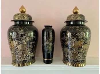 Japanese Ceramic Ginger Jars & Vase