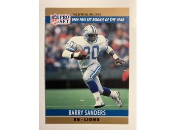 Barry Sanders '90 NFL Pro Set '89 Pro Set Rookie Of The Year