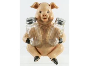 Pig Salt And Pepper Holder With Shakers - In New Condition