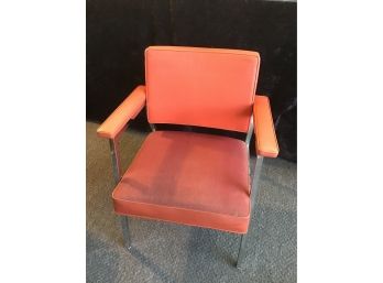 Sleek Steelcase  Red Mid Century Chair