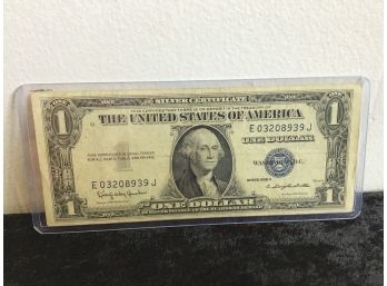 Silver Certificate One Dollar Series 1935 H Serial # E03208939J