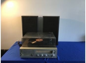 Sears Record Player With 8 Trackplayer And Speakers