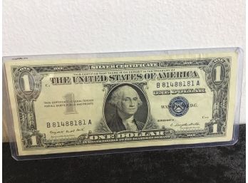 Silver Certificate One Dollar Bill Series 1957A Serial # B81488181A