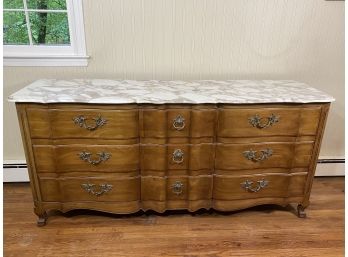 Vintage Marble Top Regency Style Chest Of Drawers