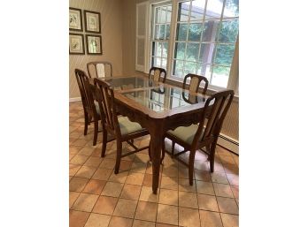 Vintage French Country Glass Table And Chairs