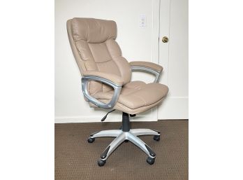A Vintage Ergonomic Office Chair In Ecru Leather