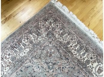 A Vintage Hand Knotted Wool Indo-Persian Rug In Muted Tones