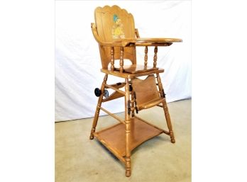 Vintage 1950's Wooden Convertible Three In One Highchair