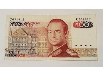 1980 100 Francs Grand Duche De Luxembourg Banknote