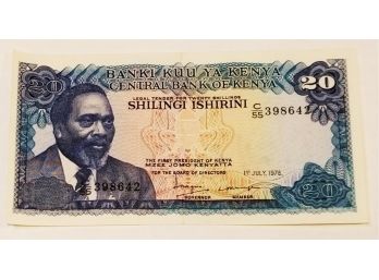 1978 Kenya 20 Shillings Banknote Uncirculated