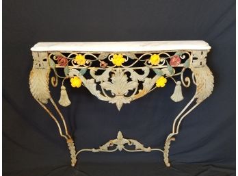 French Antique Wall Mount Console Table Wrought Iron