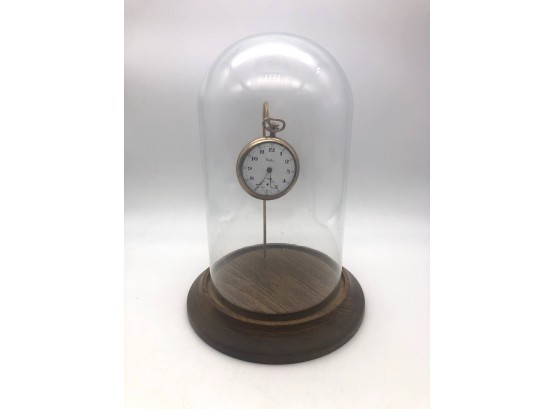 Vintage Ultra Pocket Watch And Glass Display