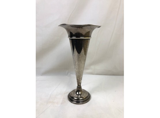 Vintage Weighted Sterling Vase, 11.5'