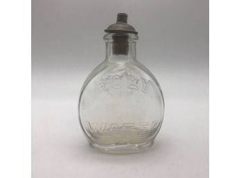 Vintage Pressed Glass Holy Water Bottle, 3'