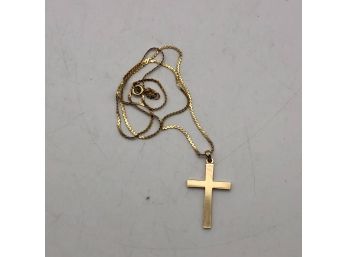 Vintage 14k Gold Cross Necklace, 3.5g