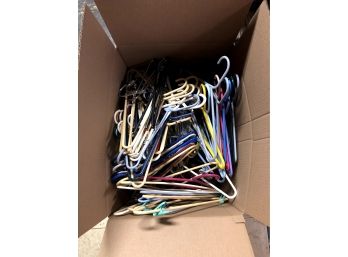 Large Box Of Plastic And Metal Hangers, 50 Pieces