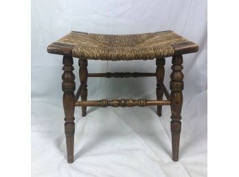 Vintage Hitchcock Style Stenciled Wicker Stool / Foot Rest