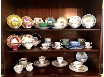 Vintage Bone China Teacup, Saucer, Plate Collection, 25 Sets! (62 Pieces Total)