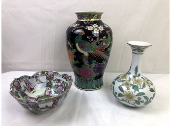 Antique / Vintage Asian Chinese Japanese Porcelain, 3 Pieces