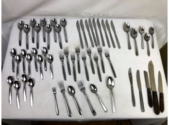 Assorted Stainless Steel Flateware, 55 Pieces