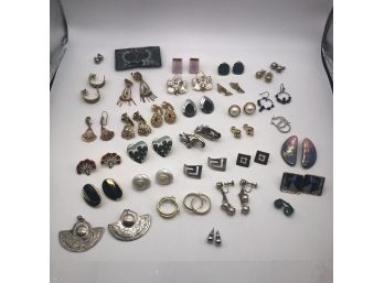 Large Lot Of Retro / Vintage Costume Jewelry - Earrings, 32 Sets