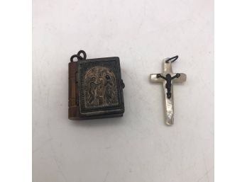 Antique Religious Icon Charms, Set Of 2