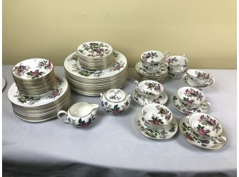 1960s Wedgwood Charnwood Plateware Porcelain Bone China China Set, Service For 12, 80 Pieces!