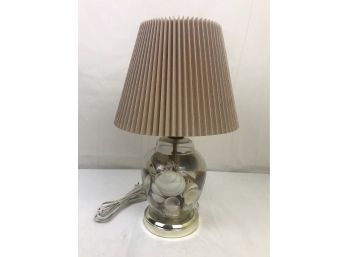 Vintage Beach Glass And Shell Lamp