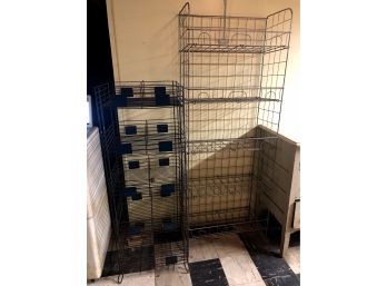 Vintage Metal Wire Shelving, 2 Pieces
