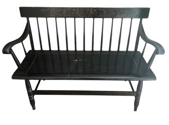 1960s Hitchcock Style Bench Black Spindle / Deacon's Bench