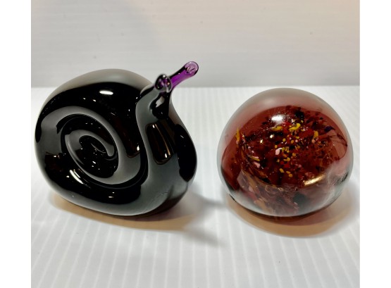 Deep Purple Snail Glass  Art