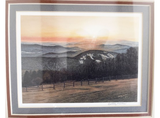 Photo Of Sunset And Farmland Pencil Signed